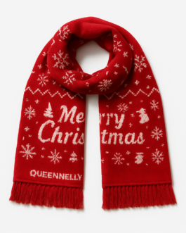 Écharpe de Noël « Merry Christmas » – Collection Queennelly